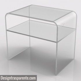 Tavolino con ripiano L55 in plexiglass trasparente tavolo da salotto.