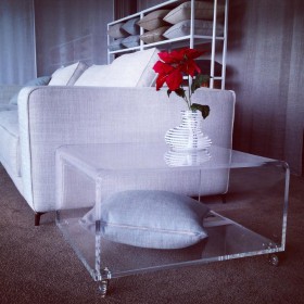 Transparent Acrylic Width cm 30 coffee table magazine holder.