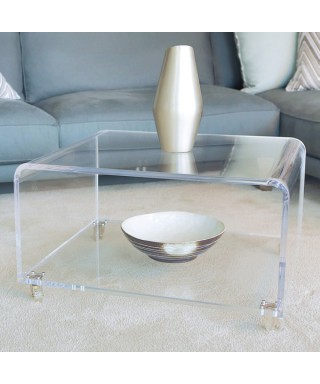 Tavolino portariviste cm 30 carrello in plexiglass trasparente.