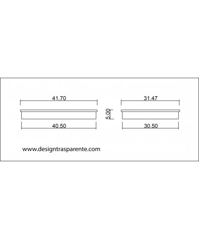 N. 3 contenitori con coperchio cm 41x31 h5 in plexiglass trasparente.
