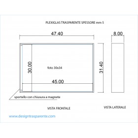 Contenitore su misura per album matrimoni in plexiglass trasparente.