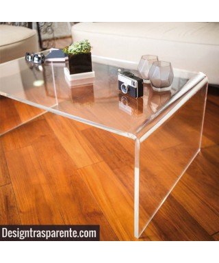 Tavolino a ponte cm 90 tavolo da salotto in plexiglass trasparente.
