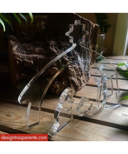 Presepe moderno e stilizzato con blocchetti di plexiglass trasparente