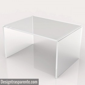 Tavolino a ponte cm 100x60 tavolo da salotto in plexiglass trasparente