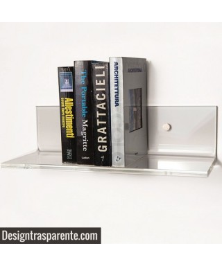Estantería cm 99x30 metacrilato transparente para libros