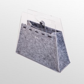 Borsetta Chicca borsa fashion in plexiglass trasparente e grigio