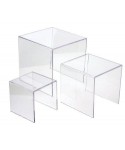Set tavoli 70x25h50 e 65x25h40  impilabili in plexiglass trasparente