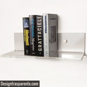 Estantería cm L60 metacrilato transparente de alto espesor para libros