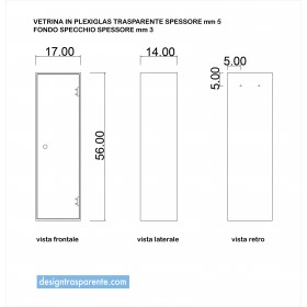Cubo da parete con sportello trasparente