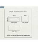 Mensola Cubo 60x38h25 in plexiglass trasparente espositore con cornice