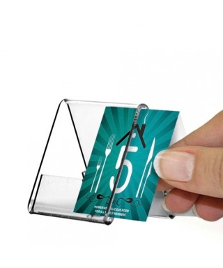 Name plate double-sided placeholders transparent acrylic.