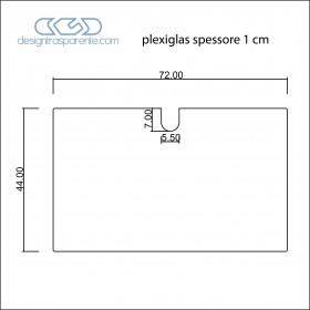  Pannello in plexiglass trasparente spessore mm 10 taglio laser - coprilavello