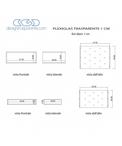 Supporti in plexiglass trasparente per componenti elettronici