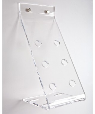Botellero y portavasos de pared en metacrilato transparente