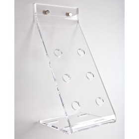 Botellero y portavasos de pared en metacrilato transparente
