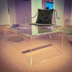 Tavolino a ponte cm 100x70 tavolo da salotto in plexiglass trasparente