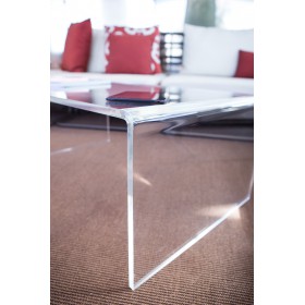 Tavolino a ponte cm 100x70 tavolo da salotto in plexiglass trasparente