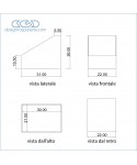 Contenitori per astucci, espositori in plexiglass trasparente.