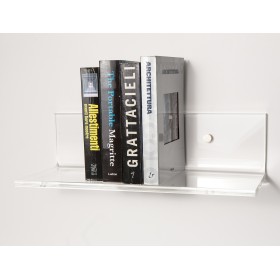 Mensola cm L 25 in plexiglass trasparente alto spessore per libri