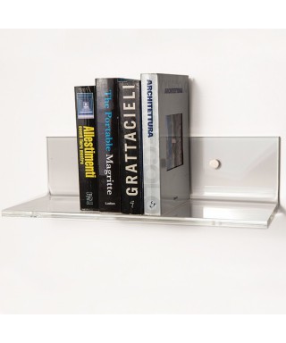Shelf cm L 25 in high thickness transparent acrylic for books