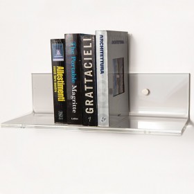 Mensola cm L 25 in plexiglass trasparente alto spessore per libri