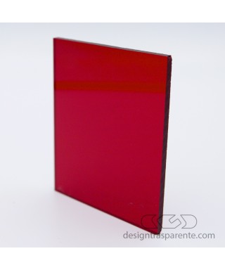 Lastra plexiglass Rosso trasparente 320 acridite su misura.