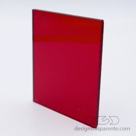Lastra plexiglass Rosso trasparente 320 acridite su misura.