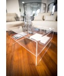 Mesita ancho 50cm mesa de centro con estante metacrilato transparente.