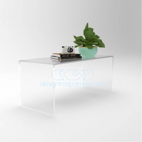 Tavolino a ponte cm 80x40 tavolo da salotto in plexiglass trasparente