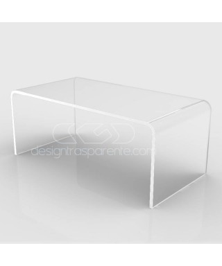 Tavolino a ponte cm 80x80 tavolo da salotto in plexiglass trasparente