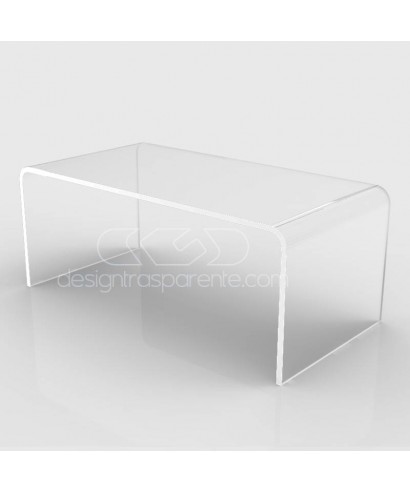 Tavolino a ponte cm 80x50 tavolo da salotto in plexiglass trasparente