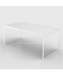 Tavolino a ponte cm 95 tavolo da salotto in plexiglass trasparente.
