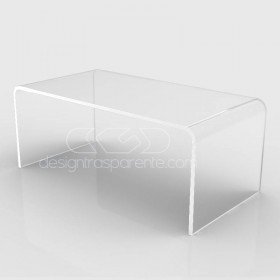 Tavolino a ponte cm 90x80 tavolo da salotto in plexiglass trasparente