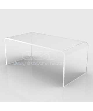 Tavolino a ponte cm 100 tavolo da salotto in plexiglass trasparente.