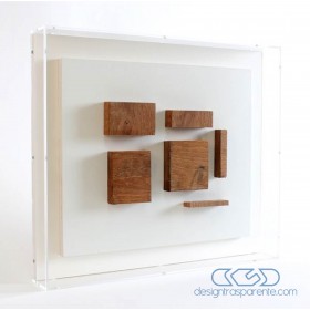 Cuadros en bajorrelieve cm 35 caja de protección marco de metacrilato.