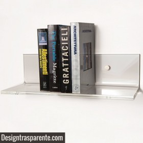 Mensola cm L 30 in plexiglass trasparente alto spessore per libri