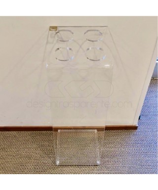 Paragüero de diseño minimal cm 25x25a70 en metacrilato transparente.