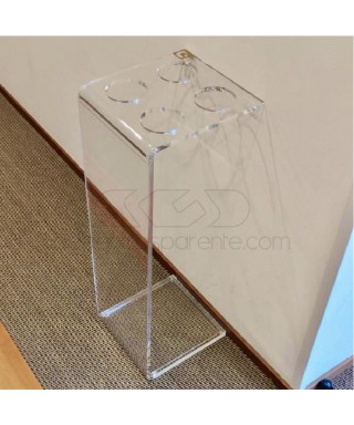 Paragüero de diseño minimal cm 25x25a70 en metacrilato transparente.