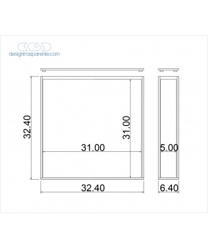 Contenitore per album matrimoni 31x31x5 in plexiglass su misura.