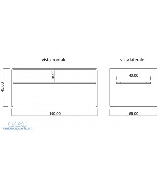 Tavolo da salotto 100x55h45 in plexiglass trasparente con ripiano