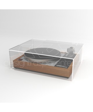 Turntable cover box W55 D45 H25 transparent or smoked acrylic.