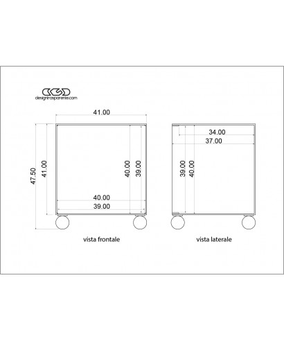 Box contenitore per vinili 33 giri in plexiglass trasparente e ruote