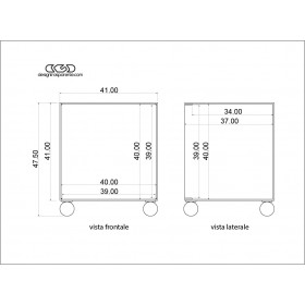 Box contenitore per vinili 33 giri in plexiglass trasparente e ruote