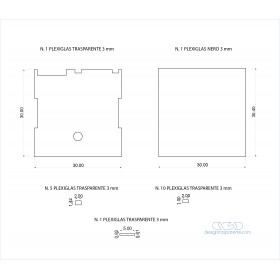 sagome in plexiglass trasparente e nero taglio laser su misura