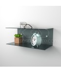 Mesita flotante 25x15 estante doble balda en metacrilato.