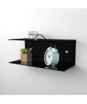 Floating bedside table 25x20cm double acrylic shelf C-shaped model.