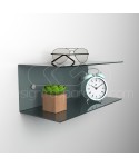 Mesita flotante 55x15 estante doble balda en metacrilato.