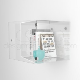Cubo vetrina 25x25x25 con sportello in plexiglass trasparente