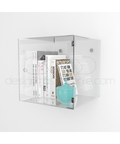 Showcase cube cm 15 transparent acrylic wall shelf display.