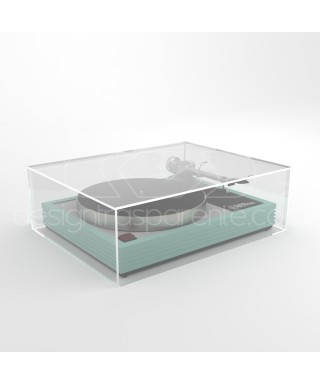 Turntable cover box W50 D40 H20 transparent or smoked acrylic.